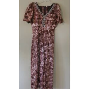 AFRICAN Handmade Ankara Dress Kaftan Long/Maxi Brown Tan Head Wrap Ethnic